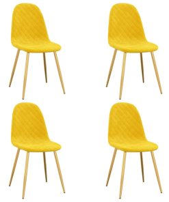 Blagovaonske stolice 4 kom boja senfa baršunaste