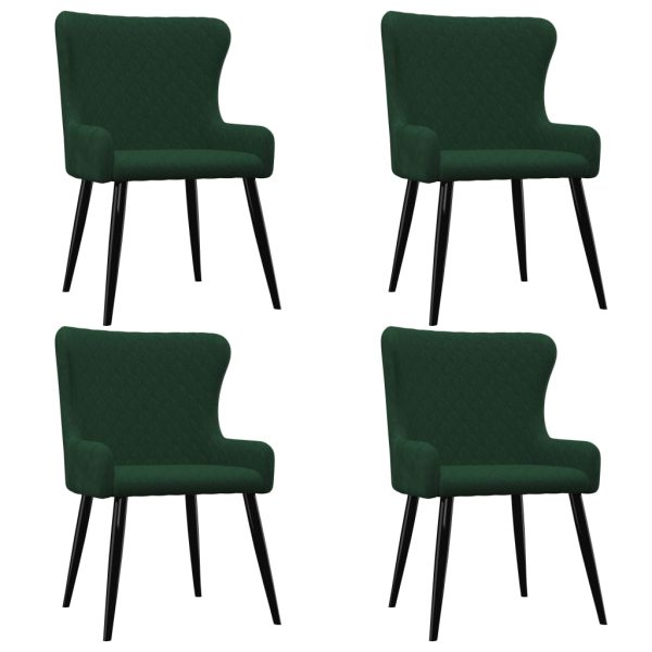 Blagovaonske stolice 4 kom zelene baršunaste