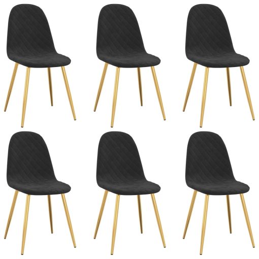 Blagovaonske stolice 6 kom crne baršunaste