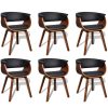 Blagovaonske stolice 6 kom od zaobljenog drva i umjetne kože