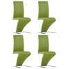 Blagovaonske stolice cik-cak oblika od umjetne kože 4 kom zelene