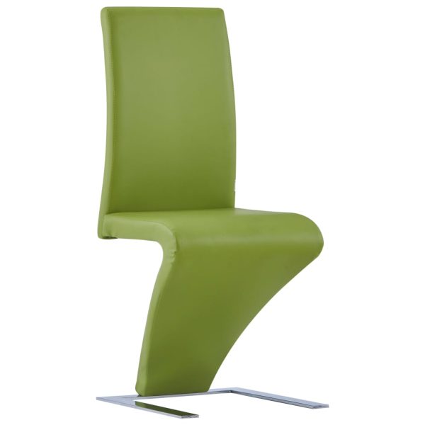 Blagovaonske stolice cik-cak oblika od umjetne kože 4 kom zelene