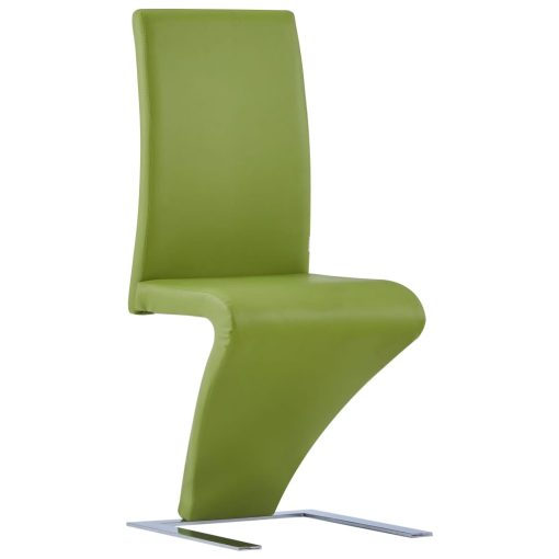 Blagovaonske stolice cik-cak oblika od umjetne kože 6 kom zelene