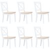 Blagovaonske stolice od drva kaučukovca 6 kom bijele