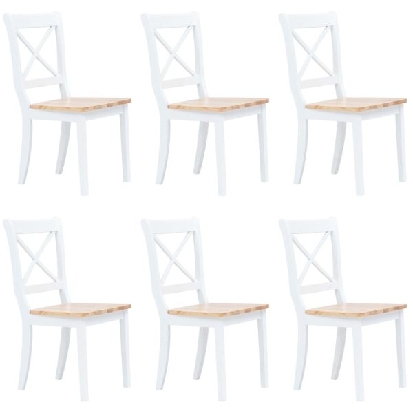 Blagovaonske stolice od drva kaučukovca 6 kom bijele