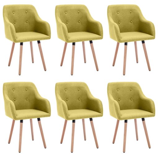 Blagovaonske stolice od tkanine 6 kom zelene