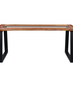 Blagovaonski stol 180 x 90 x 75 cm od bagremovog drva i stakla