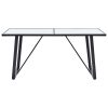 Blagovaonski stol bijeli 160 x 80 x 75 cm od kaljenog stakla
