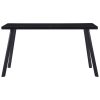 Blagovaonski stol crni 140 x 70 x 75 cm od kaljenog stakla