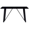 Blagovaonski stol crni 160 x 80 x 75 cm od kaljenog stakla
