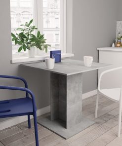 Blagovaonski stol siva boja betona 80 x 80 x 75 cm od iverice