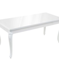 Blagovaonski stol visokog sjaja bijeli 179 x 89 x 81 cm