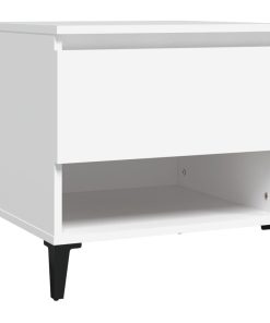 Bočni stolić bijeli 50 x 46 x 50 cm od konstruiranog drva