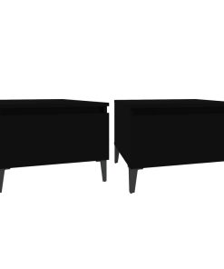 Bočni stolići 2 kom crni 50 x 46 x 35 cm od konstruiranog drva