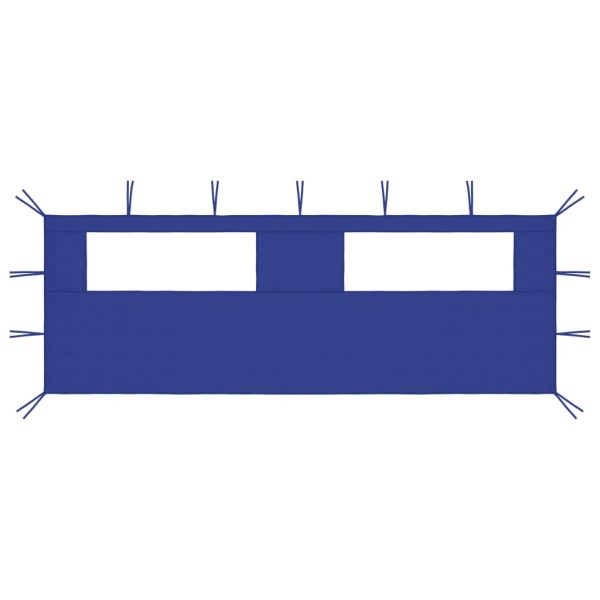 Bočni zid za sjenicu s prozorima 6 x 2 m plavi