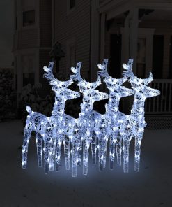 Božićni sobovi 4 kom hladni bijeli 160 LED žarulja akrilni