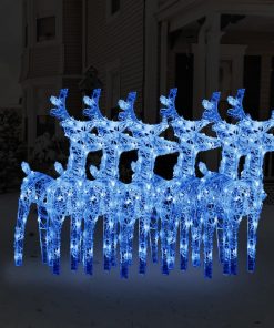 Božićni sobovi 6 kom plavi 240 LED žarulja akrilni