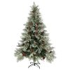 Božićno drvce LED sa šiškama zeleno-bijelo 150 cm PVC i PE