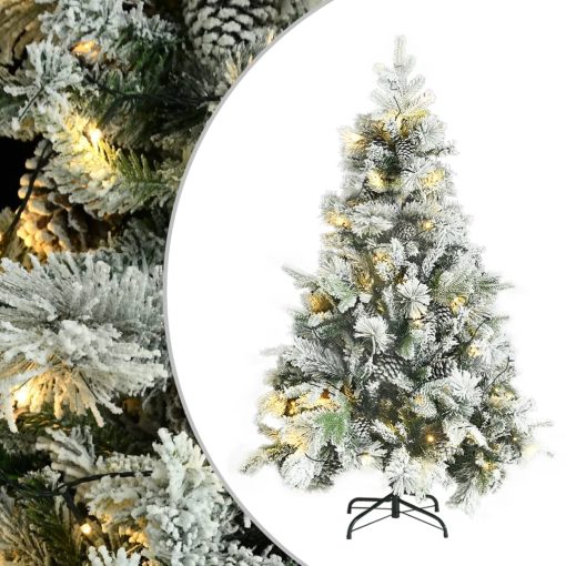 Božićno drvce LED sa snijegom i šiškama 150 cm PVC i PE