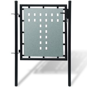 Crna jednostruka vrata za ogradu 100 x 150 cm