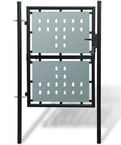 Crna jednostruka vrata za ogradu 100 x 200 cm