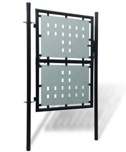Crna jednostruka vrata za ogradu 100 x 225 cm