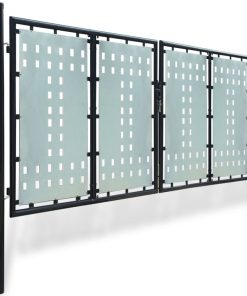 Crna jednostruka vrata za ogradu 300 x 175 cm