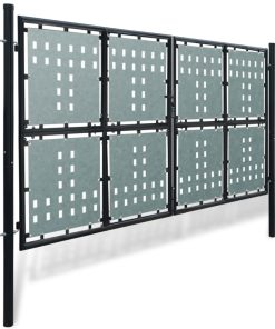Crna jednostruka vrata za ogradu 300 x 200 cm