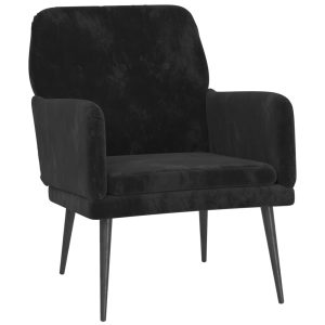 Fotelja crna 62 x 79 x 79 cm baršunasta