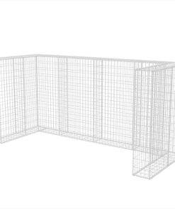 Gabionska ograda za tri kante za otpad od čelika 250x100x120 cm
