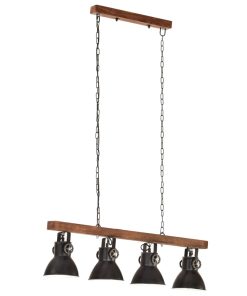 Industrijska stropna svjetiljka crna E27 od drva manga