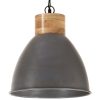 Industrijska viseća svjetiljka siva 46 cm E27 od željeza i drva