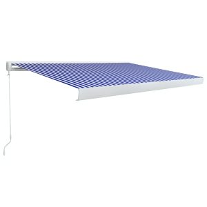 Kazetna tenda na ručno uvlačenje 450 x 300 cm plavo-bijela
