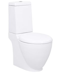 Keramička okrugla toaletna školjka s protokom vode bijela