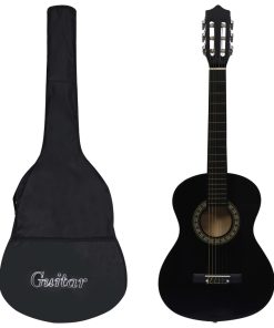 Klasična gitara za početnike i djecu s torbom crna 1/2 34 "
