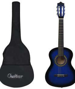 Klasična gitara za početnike i djecu s torbom plava 1/2 34 "