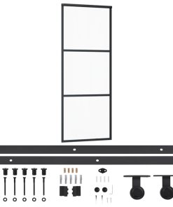 Klizna vrata s priborom ESG staklo i aluminij 76 x 205 cm