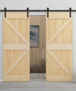 Klizna vrata s priborom za montažu 80 x 210 cm masivna borovina