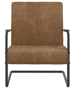 Konzolna stolica smeđa baršunasta