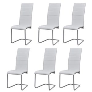 Konzolne blagovaonske stolice od umjetne kože 6 kom bijele