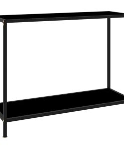 Konzolni stol crni 100 x 35 x 75 cm od kaljenog stakla