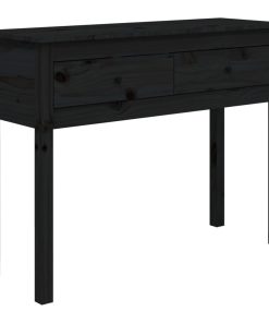 Konzolni stol crni 100x35x75 cm od masivne borovine