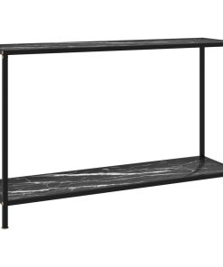 Konzolni stol crni 120 x 35 x 75 cm od kaljenog stakla