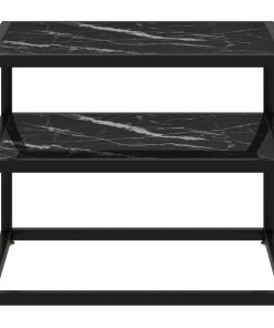 Konzolni stol crni 50 x 40 x 40 cm od kaljenog stakla
