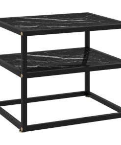 Konzolni stol crni 50 x 40 x 40 cm od kaljenog stakla