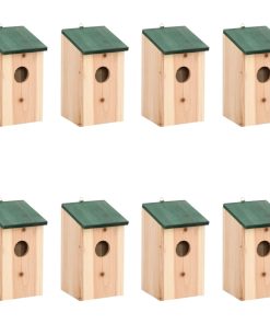 Kućice za ptice 8 kom drvene 12 x 12 x 22 cm