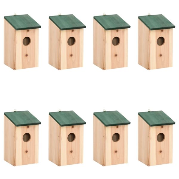 Kućice za ptice 8 kom drvene 12 x 12 x 22 cm