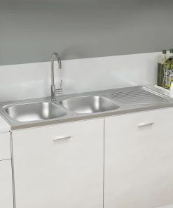 Kuhinjski sudoper s dvostrukom kadicom 1200 x 600 x 155 mm