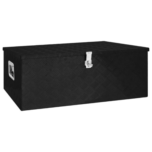 Kutija za pohranu crna 100 x 55 x 37 cm aluminijska