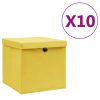 Kutije za pohranu s poklopcima 10 kom 28 x 28 x 28 cm žute